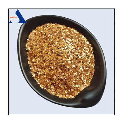 Mica de escamas para el uso de pinturas Suministro de escamas de mica de oro calcinado deshidratado